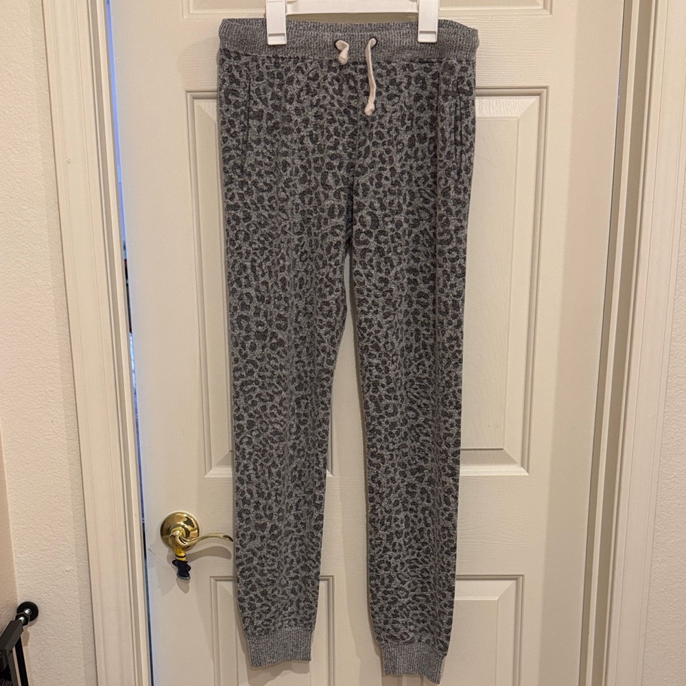 Gray Leopard Print Joggers
